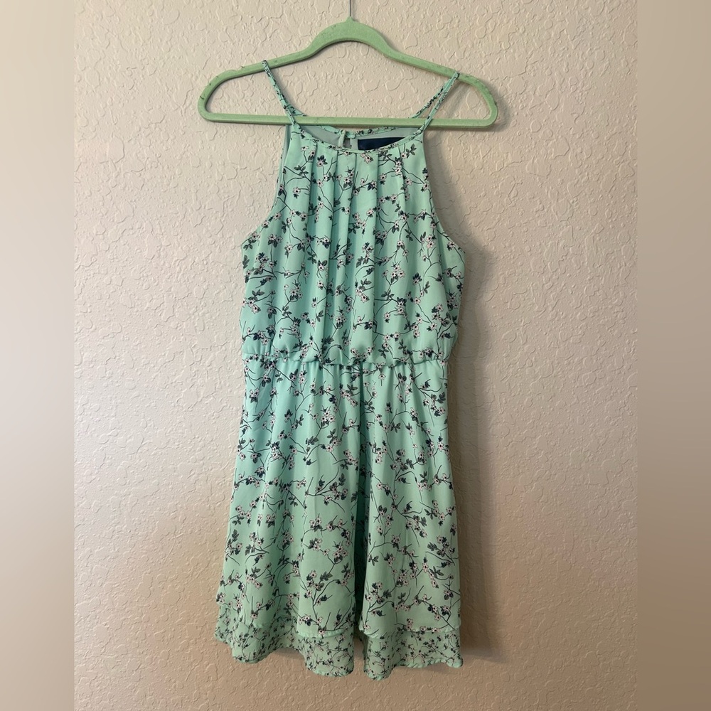 Blue Rain Mint Floral Dress